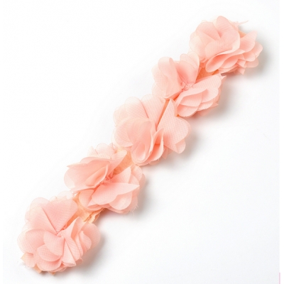 Pink lovely baby kid flower fabric convenient hair bands hair clasp